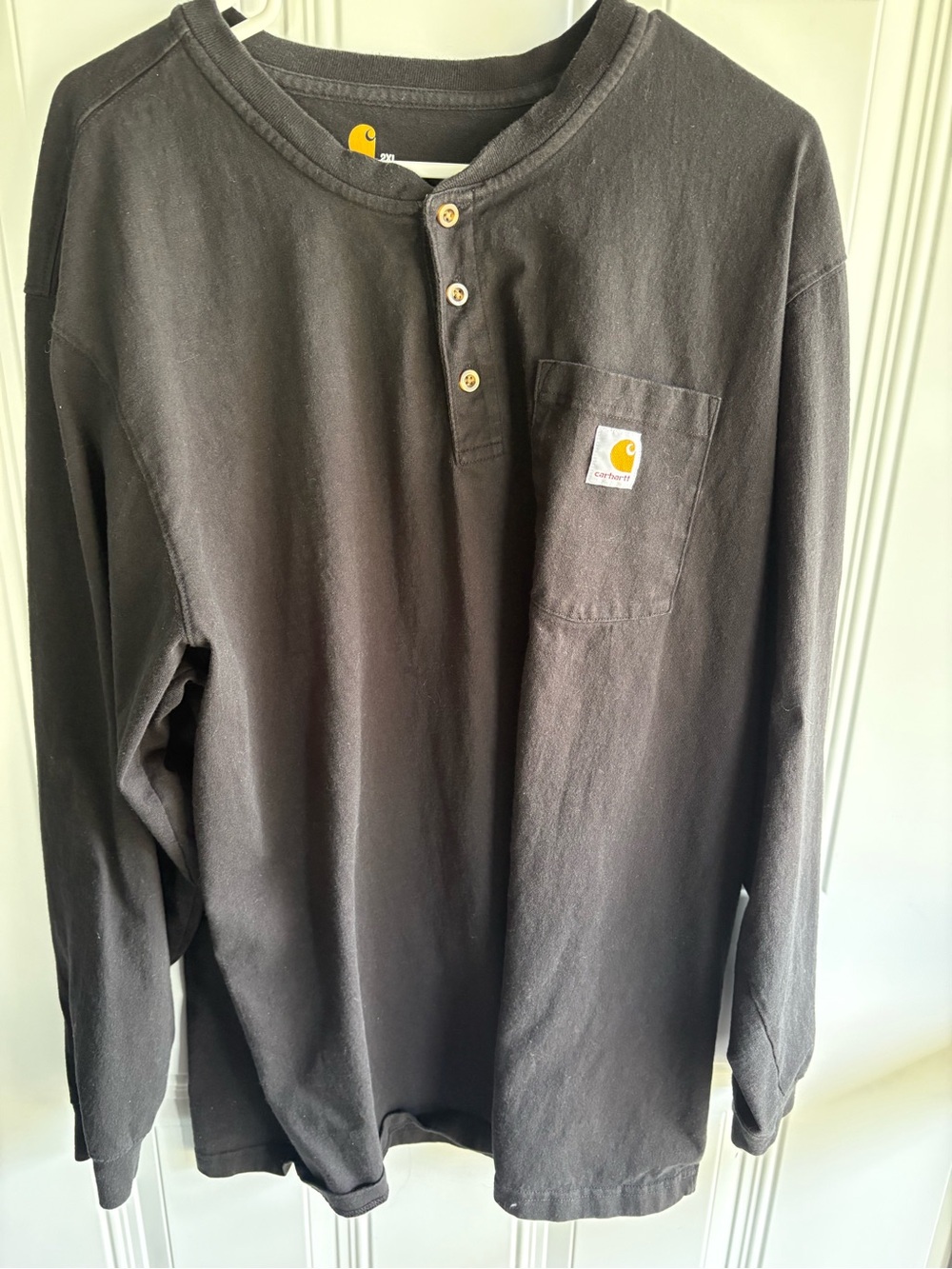 Carhartt Men’s Black Long-Sleeve Henley Pocket Shirt